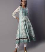 White woven cotton ethnic-kurtis