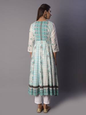 White woven cotton ethnic-kurtis 2