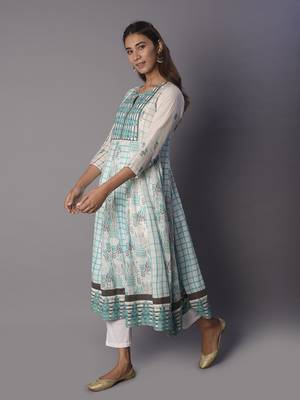 White woven cotton ethnic-kurtis 3