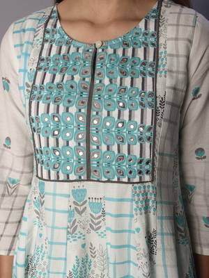 White woven cotton ethnic-kurtis 5