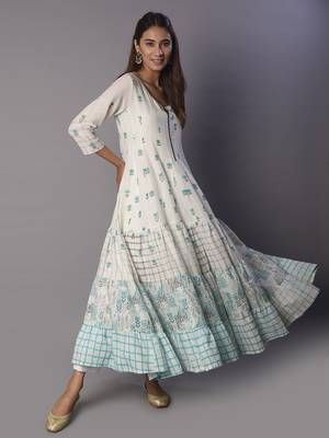 White woven cotton ethnic-kurtis 2