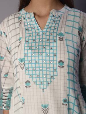 White woven cotton ethnic-kurtis 5