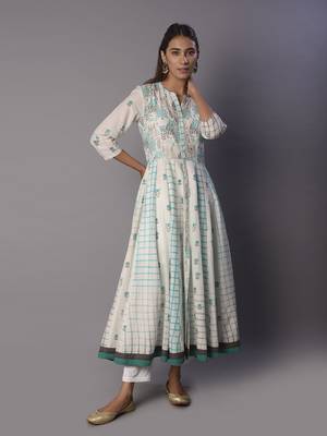 White woven cotton ethnic-kurtis 4