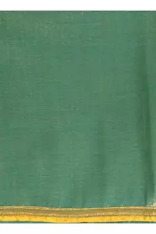 Green embroidered brocade saree with blouse