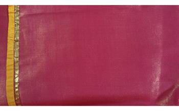 Pink embroidered brocade saree with blouse 5