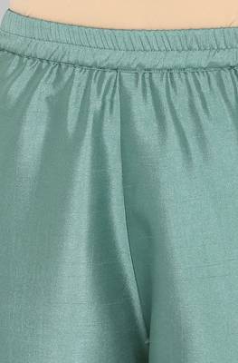 Light green floral print polyester salwar 5