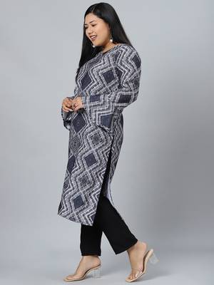 Black printed rayon kurtas-and-kurtis 2