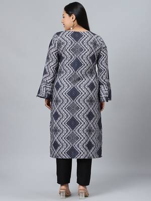 Black printed rayon kurtas-and-kurtis 3