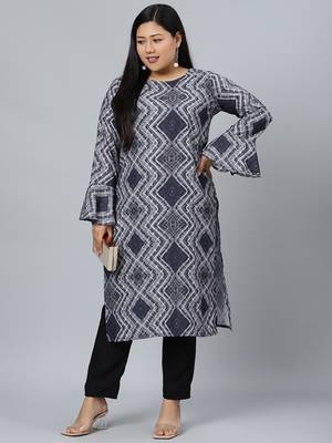 Black printed rayon kurtas-and-kurtis 5