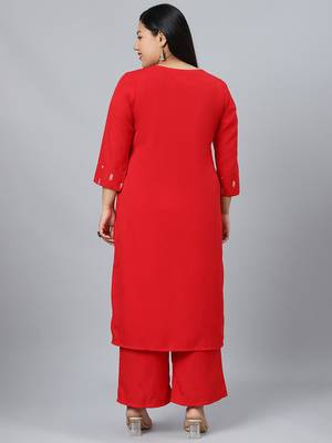 Red printed rayon kurtas-and-kurtis 3