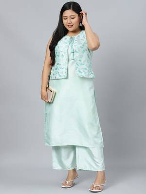 Green printed art silk kurtas-and-kurtis 5