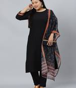 Black plain rayon kurtas-and-kurtis