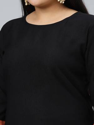 Black plain rayon kurtas-and-kurtis 4