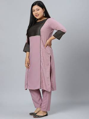 Purple printed crepe kurtas-and-kurtis 2
