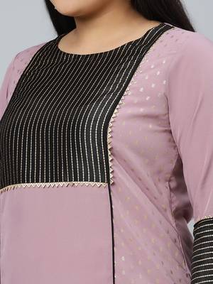 Purple printed crepe kurtas-and-kurtis 4