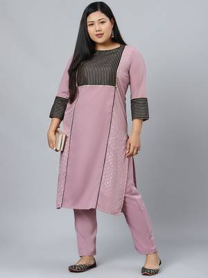 Purple printed crepe kurtas-and-kurtis 5