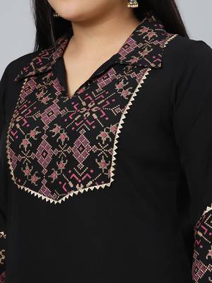 Black printed crepe kurtas-and-kurtis 4