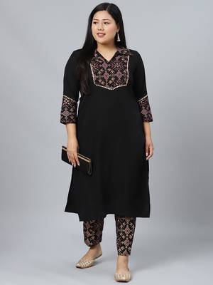Black printed crepe kurtas-and-kurtis 5