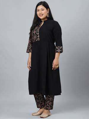 Black printed crepe kurtas-and-kurtis 2