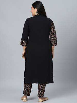 Black printed crepe kurtas-and-kurtis 3