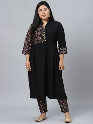 Black printed crepe kurtas-and-kurtis 5