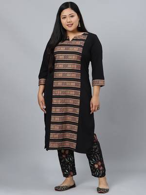 Black printed crepe kurtas-and-kurtis 1
