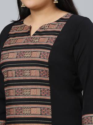 Black printed crepe kurtas-and-kurtis 4