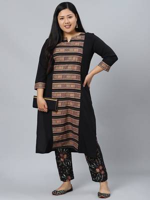 Black printed crepe kurtas-and-kurtis 5