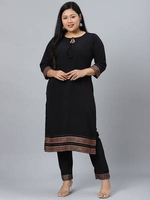Black printed crepe kurtas-and-kurtis 1