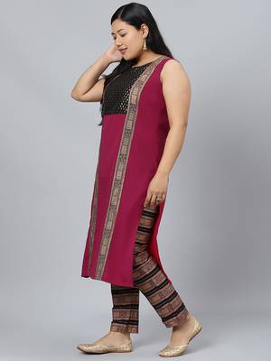 Pink printed crepe kurtas-and-kurtis 2