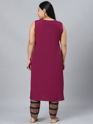 Pink printed crepe kurtas-and-kurtis 3
