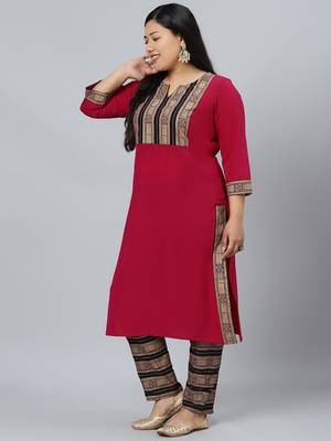 Pink printed crepe kurtas-and-kurtis 2