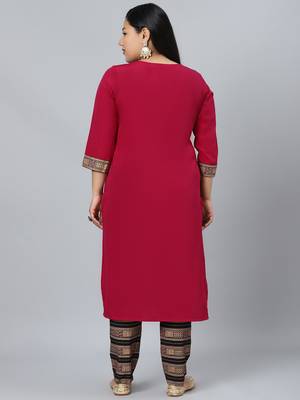 Pink printed crepe kurtas-and-kurtis 3