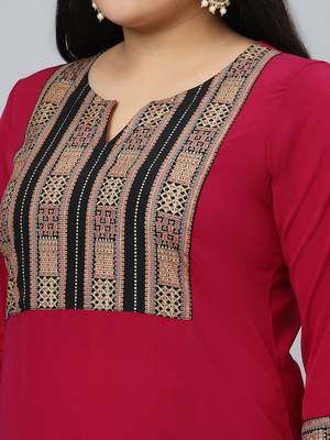 Pink printed crepe kurtas-and-kurtis 4