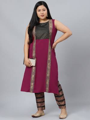 Pink printed crepe kurtas-and-kurtis 5