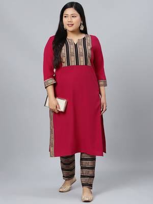 Pink printed crepe kurtas-and-kurtis 5