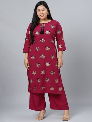 Pink printed crepe kurtas-and-kurtis 1