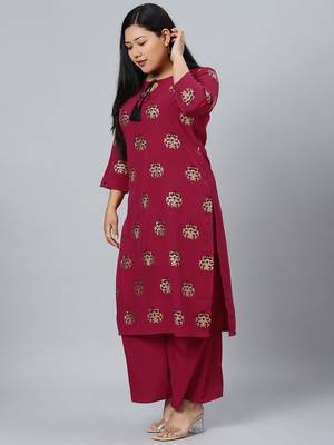 Pink printed crepe kurtas-and-kurtis 2
