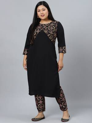 Black printed crepe kurtas-and-kurtis 1