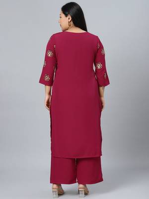 Pink printed crepe kurtas-and-kurtis 3
