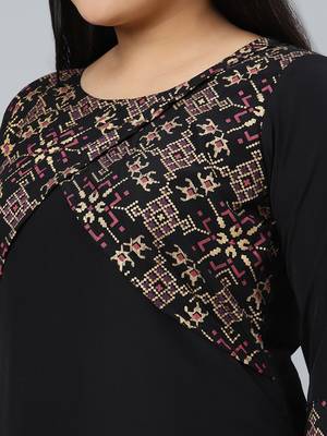 Black printed crepe kurtas-and-kurtis 4