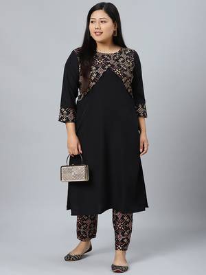 Black printed crepe kurtas-and-kurtis 5
