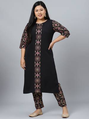 Black plain crepe kurtas-and-kurtis 1