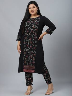 Black printed crepe kurtas-and-kurtis 1