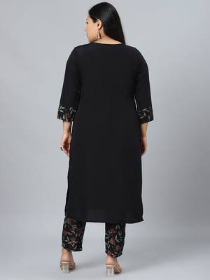 Black printed crepe kurtas-and-kurtis 3