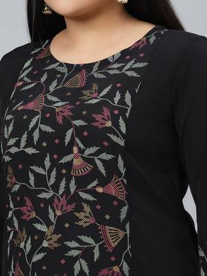Black printed crepe kurtas-and-kurtis 4