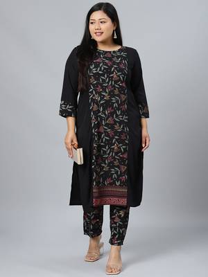Black printed crepe kurtas-and-kurtis 5