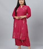 Maroon printed crepe kurtas-and-kurtis
