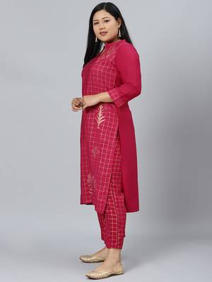Maroon printed crepe kurtas-and-kurtis
 2