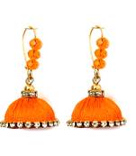 Blue crystal jhumkas